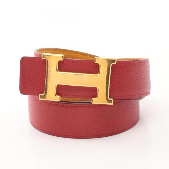 HERMES Red Leather Belt - Picture 7 of 11
